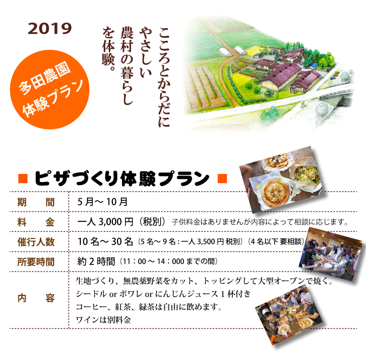 多田農園の体験2019メニューA